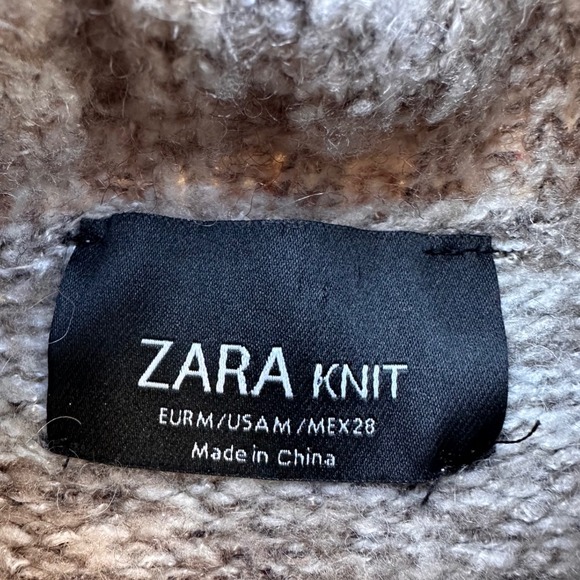 Zara Knit Tunic Chunky Knit Turtle Neck Raglan/Long Sleeve - Picture 3 of 5